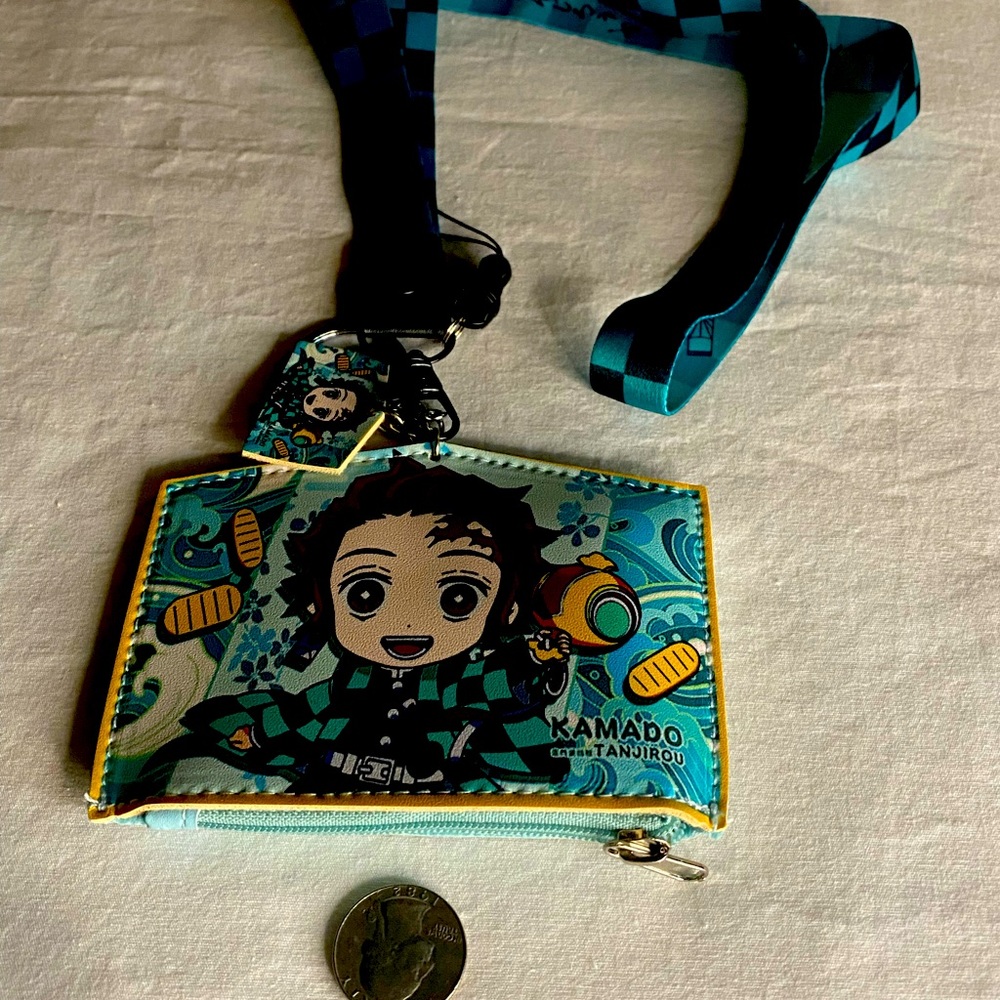 Kamado tanjiro and kamado nezuko coin wallet lanyard